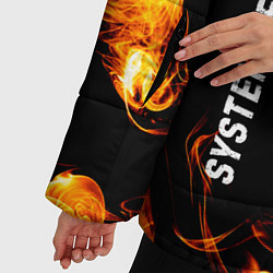 Куртка зимняя женская System of a Down и пылающий огонь, цвет: 3D-светло-серый — фото 2