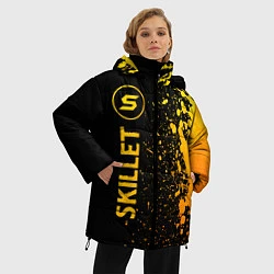 Куртка зимняя женская Skillet - gold gradient: по-вертикали, цвет: 3D-черный — фото 2