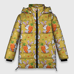 Куртка зимняя женская Милый кролик с морковкой, цвет: 3D-светло-серый