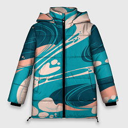 Куртка зимняя женская Абстрактные разводы - текстура, цвет: 3D-светло-серый