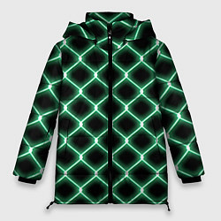 Женская зимняя куртка Зелёная неоновая сетка