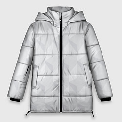 Куртка зимняя женская Абстрактная серая геометрическая текстура, цвет: 3D-красный