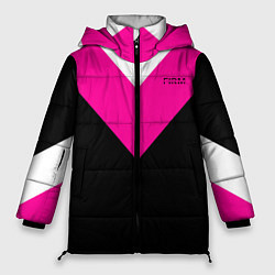 Куртка зимняя женская FIRM черный с розовой вставкой, цвет: 3D-черный
