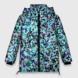 Куртка зимняя женская Абстрактные разноцветные пятна, цвет: 3D-черный