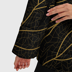 Куртка зимняя женская Золотые листья градиент, цвет: 3D-черный — фото 2
