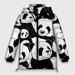 Женская зимняя куртка С пандами паттерн