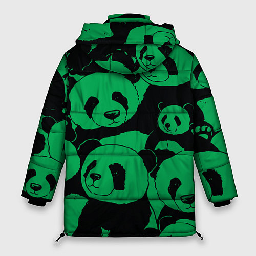 Женская зимняя куртка Panda green pattern / 3D-Черный – фото 2