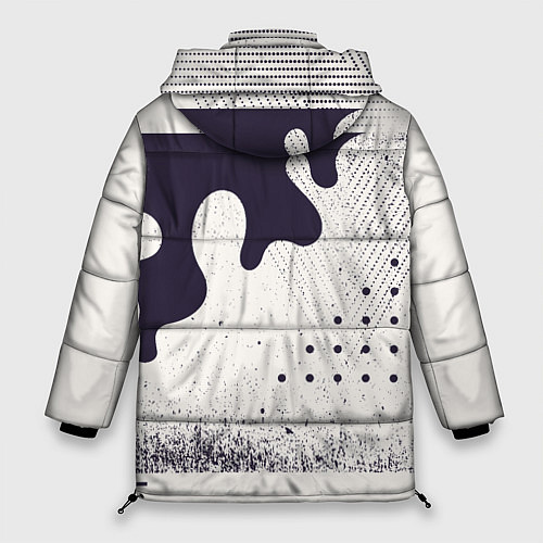 Женская зимняя куртка Абстрактные и тёмные точки и краски / 3D-Черный – фото 2