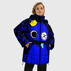 Куртка зимняя женская Радужные друзья - персонаж Синий, цвет: 3D-черный — фото 2