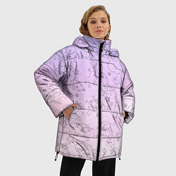 Куртка зимняя женская Зайчики в облачках, цвет: 3D-светло-серый — фото 2