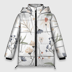 Куртка зимняя женская Цветочный Узор, цвет: 3D-черный