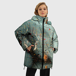 Куртка зимняя женская Светлый туман и разные краски, цвет: 3D-красный — фото 2
