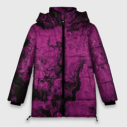 Куртка зимняя женская Тёмно-розовые краски во тьме, цвет: 3D-красный