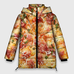 Куртка зимняя женская Вкусная пицца, цвет: 3D-красный