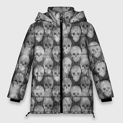 Куртка зимняя женская Череп эффект вязаного изделия, цвет: 3D-светло-серый