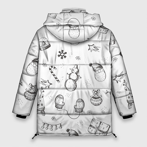 Женская зимняя куртка Новогодний настрой / 3D-Черный – фото 2