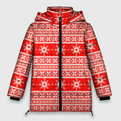 Женская зимняя куртка New Year snowflake pattern