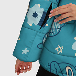Куртка зимняя женская Зайцы-космонавты, цвет: 3D-светло-серый — фото 2