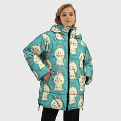 Куртка зимняя женская Вырежи зайчат, цвет: 3D-черный — фото 2