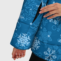 Куртка зимняя женская Снежинки день - ночь, цвет: 3D-черный — фото 2