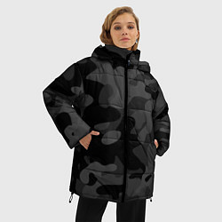Куртка зимняя женская Черный ночной камуфляж, цвет: 3D-черный — фото 2