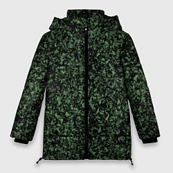Женская зимняя куртка Черный и зеленый камуфляжный