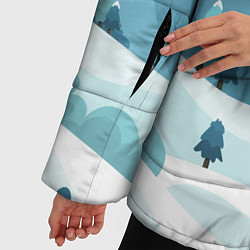 Куртка зимняя женская Заснеженные горы, цвет: 3D-черный — фото 2