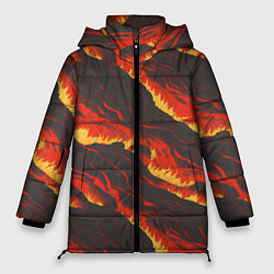Куртка зимняя женская Потоки лавы в японском стиле, цвет: 3D-светло-серый