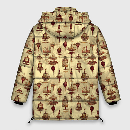 Женская зимняя куртка Воздушные шары и дирижабли / 3D-Красный – фото 2