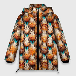 Куртка зимняя женская Боевое одеяние шамана, цвет: 3D-красный