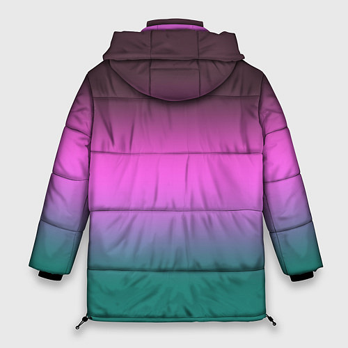 Женская зимняя куртка Бирюзово-малиновый градиент / 3D-Черный – фото 2