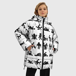 Куртка зимняя женская Позы секса из камасутры, цвет: 3D-черный — фото 2