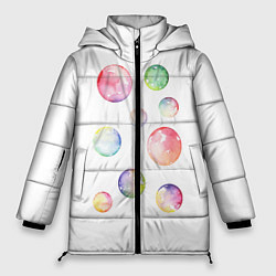 Куртка зимняя женская Мыльные пузыри, цвет: 3D-светло-серый