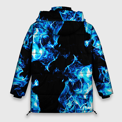 Женская зимняя куртка Красивый синий огонь / 3D-Черный – фото 2