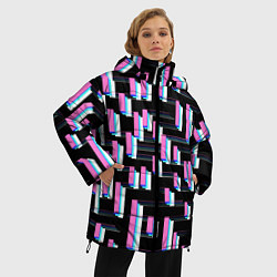 Куртка зимняя женская Паттерн геометрический контрастный, цвет: 3D-светло-серый — фото 2