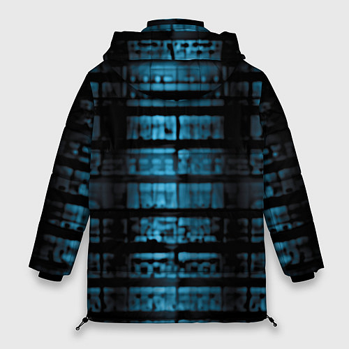 Женская зимняя куртка Голубая абстракция / 3D-Черный – фото 2