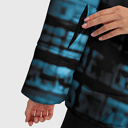 Куртка зимняя женская Голубая абстракция, цвет: 3D-черный — фото 2