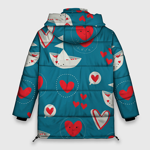 Женская зимняя куртка Корабль любви / 3D-Черный – фото 2