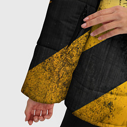 Куртка зимняя женская Желтые предупреждающие полосы, цвет: 3D-светло-серый — фото 2