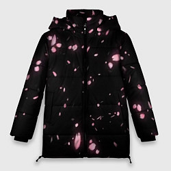 Куртка зимняя женская Неоновые липестки сакуры, цвет: 3D-светло-серый