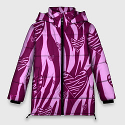 Куртка зимняя женская Полосатая любовь, цвет: 3D-черный