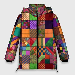 Куртка зимняя женская Разноцветные лоскуты от нейросети, цвет: 3D-светло-серый