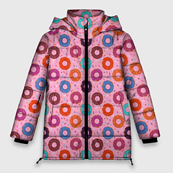 Куртка зимняя женская Вкусные пончики, цвет: 3D-черный