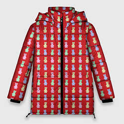 Куртка зимняя женская Мишки мармеладки, цвет: 3D-светло-серый
