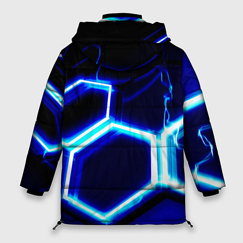 Женская зимняя куртка Neon abstraction plates storm / 3D-Черный – фото 2
