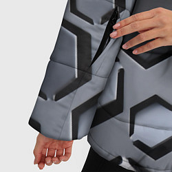 Куртка зимняя женская Металик - разрезы доспех, цвет: 3D-черный — фото 2