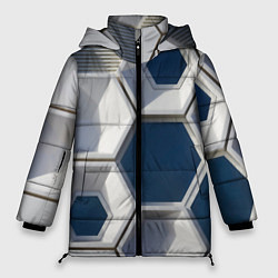 Куртка зимняя женская Кубический мир, цвет: 3D-светло-серый