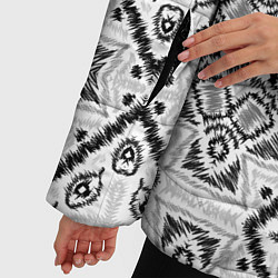 Куртка зимняя женская Бело-серый этнический орнамент, цвет: 3D-черный — фото 2