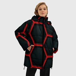 Куртка зимняя женская Оптическая броня из колец карбона, цвет: 3D-черный — фото 2