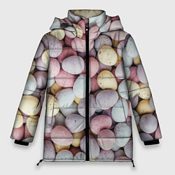 Куртка зимняя женская Абстрактное множество чистых и светлых камней, цвет: 3D-черный